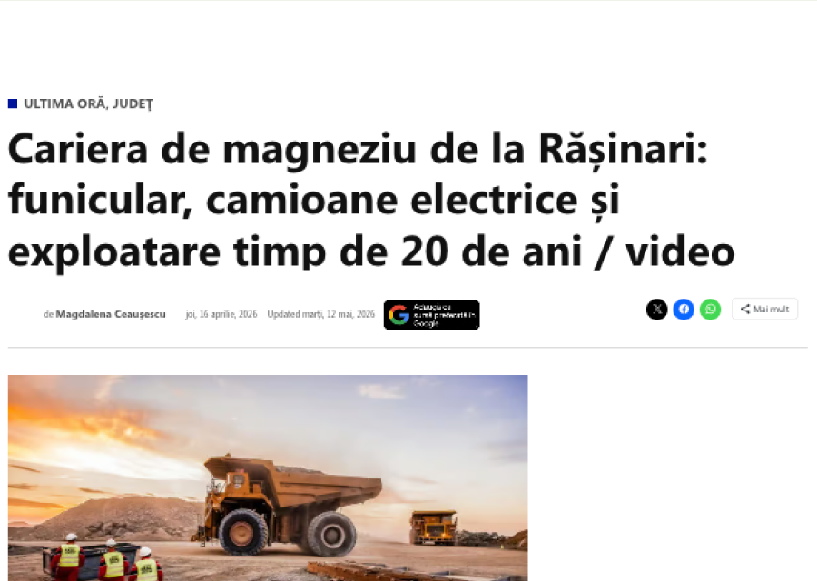 Ora de Sibiu: Cariera de magneziu de la Rășinari