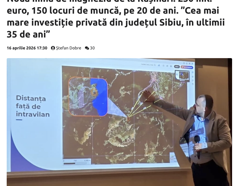 Turnul Sfatului: Noua mină de magneziu de la Rășinari